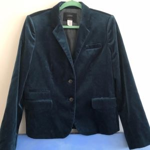 JCREW - BLUE VELOUR BLAZER SIZE 14 (RUNS SMALL)